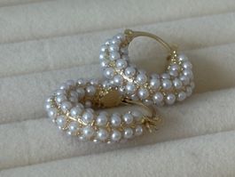 Luxus Elegante Creolen Ohrschmuck Ohrstecker Farbe Gold