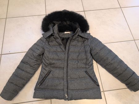 Camaieu: Doudoune chaude avec capuche fourrée, taille 40