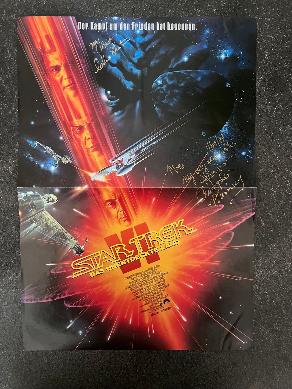 Autografi: Shatner / Plummer original Autogramm auf Poster "STAR TREK" – Usato da Guntershausen venduto da sign4me