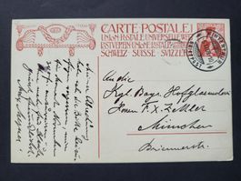 1909  Postkarte mit Vorfrankatur