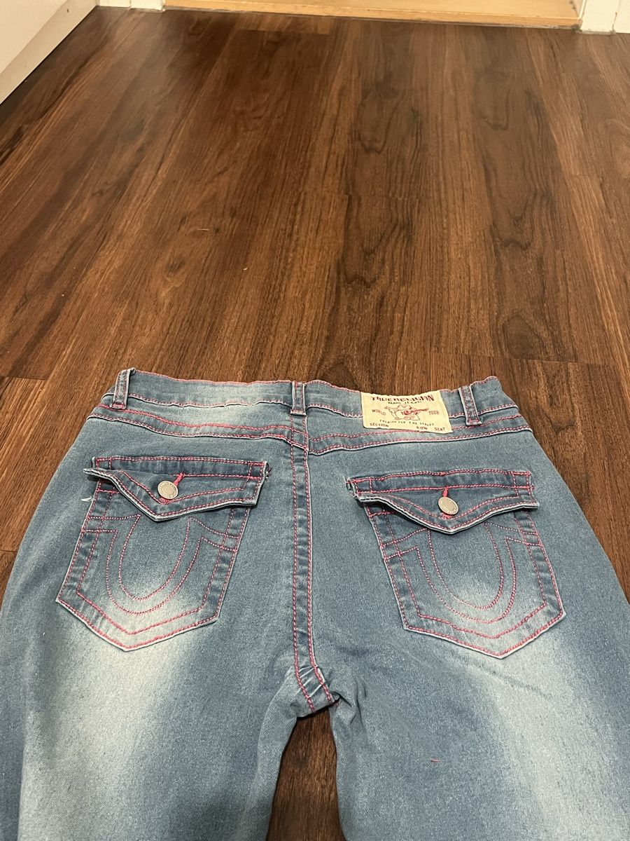 Jeans: Pink Blaue Vintage Look Jeans – Usato da Luzern venduto da Woodbee44