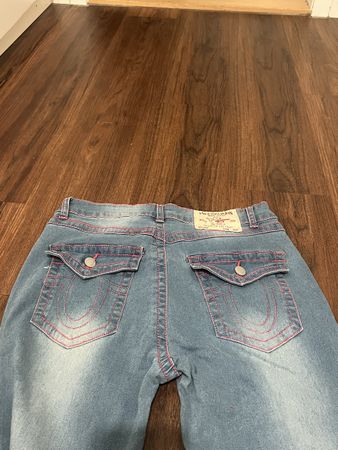 Pink Blaue Vintage Look Jeans