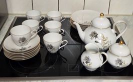 Teeservice Porzellan mit Rosenmuster nie gebraucht