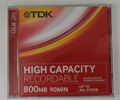 TDK High Capacity Recordable R90 800 MB 90 Min 40x Speed