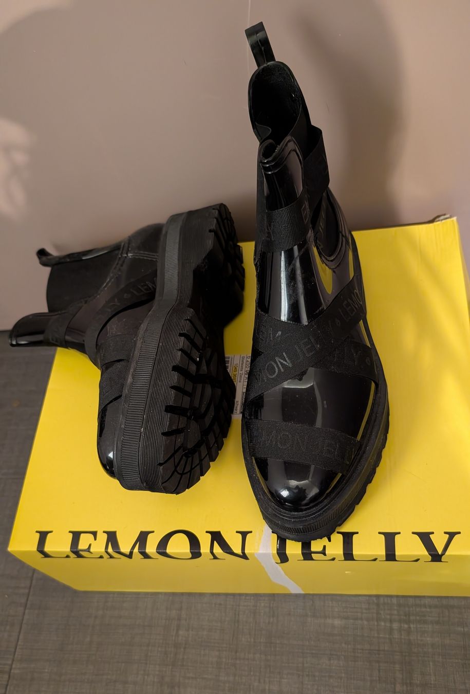 Chaussures femmes: Lemon Jelly Francesca Black Rain Boots, Size 39 – Neuf (Voir description) à Meyrin par att_mgj5 2