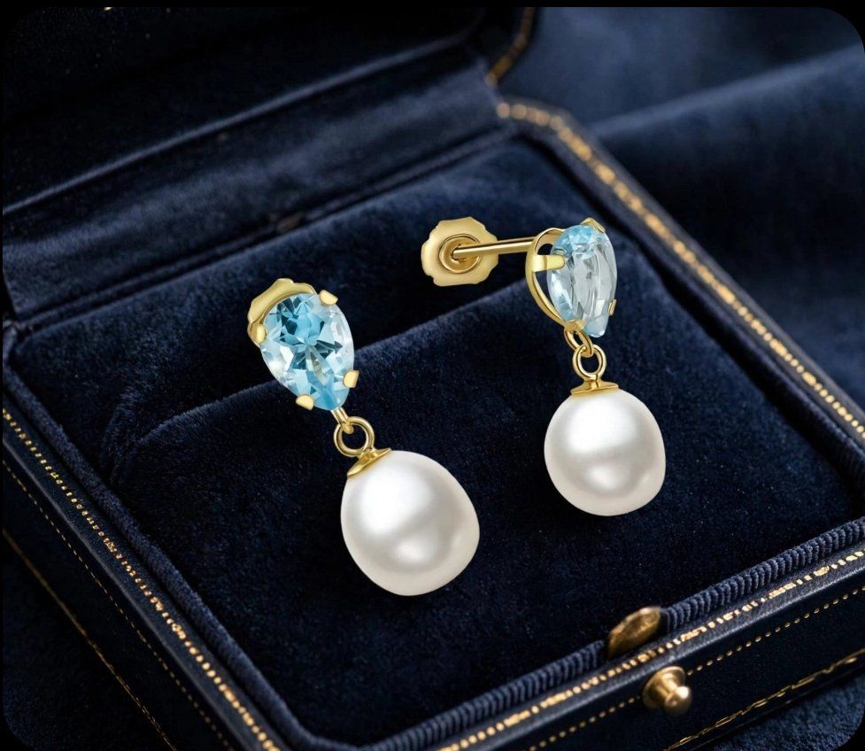 Perles (synthétiques): Perlen und echtem Topas gold – Neuf avec emballage d'origine à Hemmental par 18kGold 6