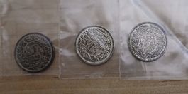 Silbermünzen 1/2 Fr. 1960 / 1965 / 1967