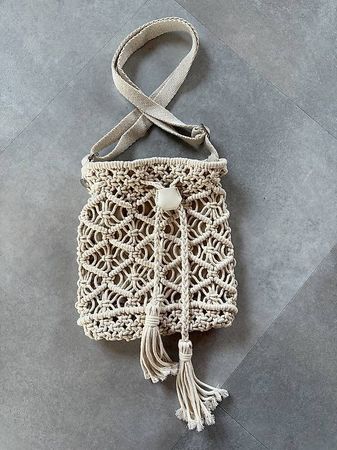 ESPRIT Boho-Umhängetasche, beige