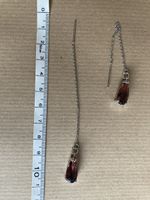 Longues boucles réglables cabochon rouge