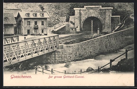 Cartoline postali: Goeschenen, Eingang zum grossen Gotthard – Usato da Berlin venduto da bartko-reher
