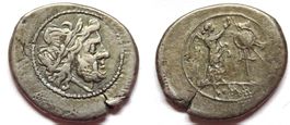 Anonymous AR Victoriatus (after 211 BC). Broad flan !