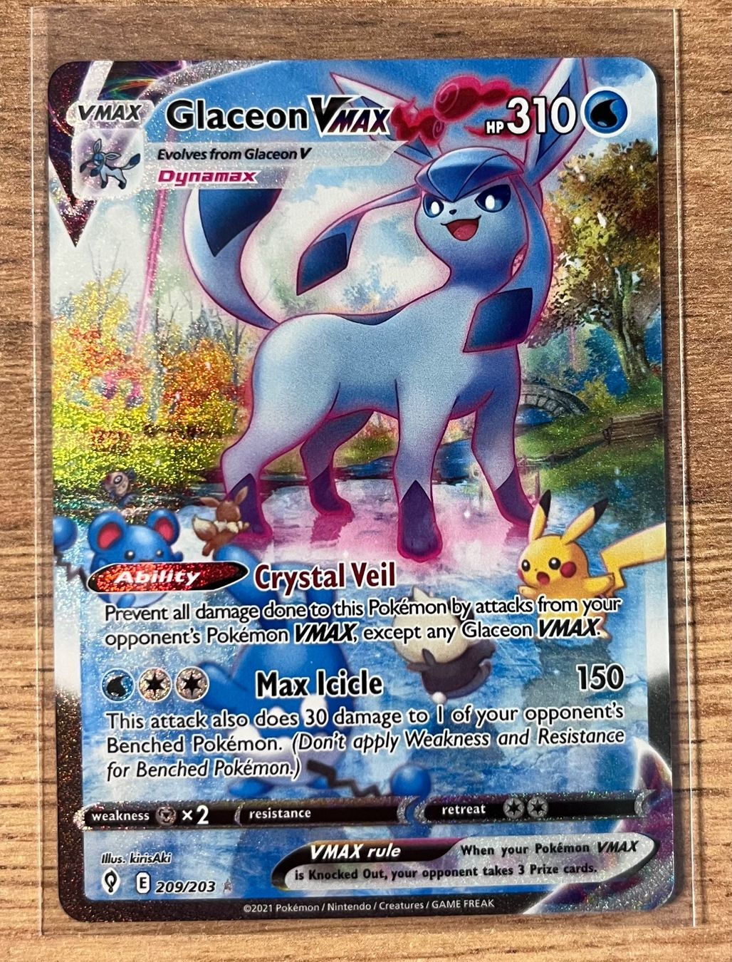 Pokémon Sammelbilder & Trading cards: Glaceon VMAX ALT ART 209/203 Pokemon Evolving Skies – Neu (gemäss Beschreibung) aus Andelfingen von
