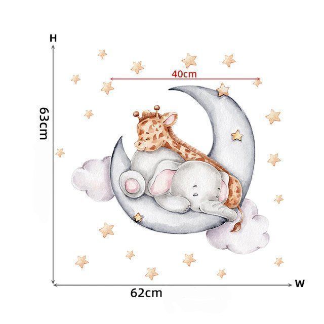 Aufkleber: Wand Tattoo - Elefant & Giraffe – Neu und originalverpackt aus Oensingen von CSCollectors