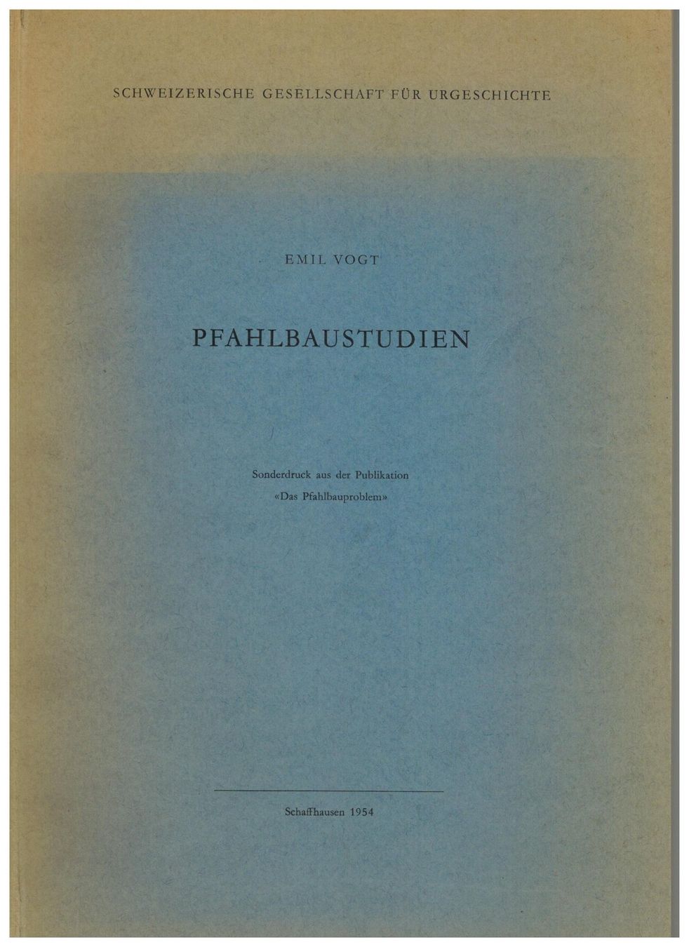 Libri: Archäologie: E. Vogt, Pfahlbaustudien – Usato da Biel-Benken BL venduto da rud_yc8p 1