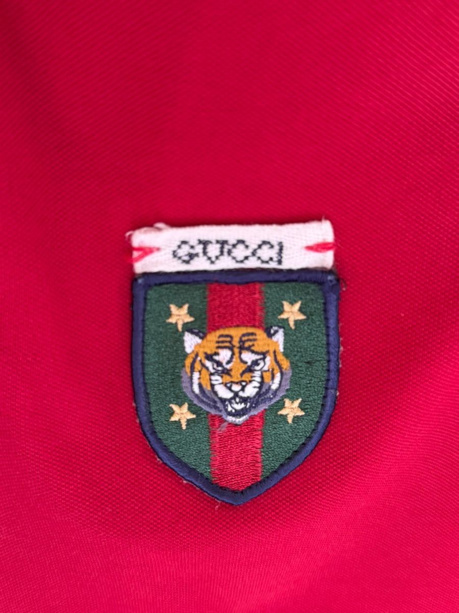 Magliette Polo: Gucci Polo Shirt red with Tiger Patch size M condition ok – Usato da Genève venduto da SwissBoug 1