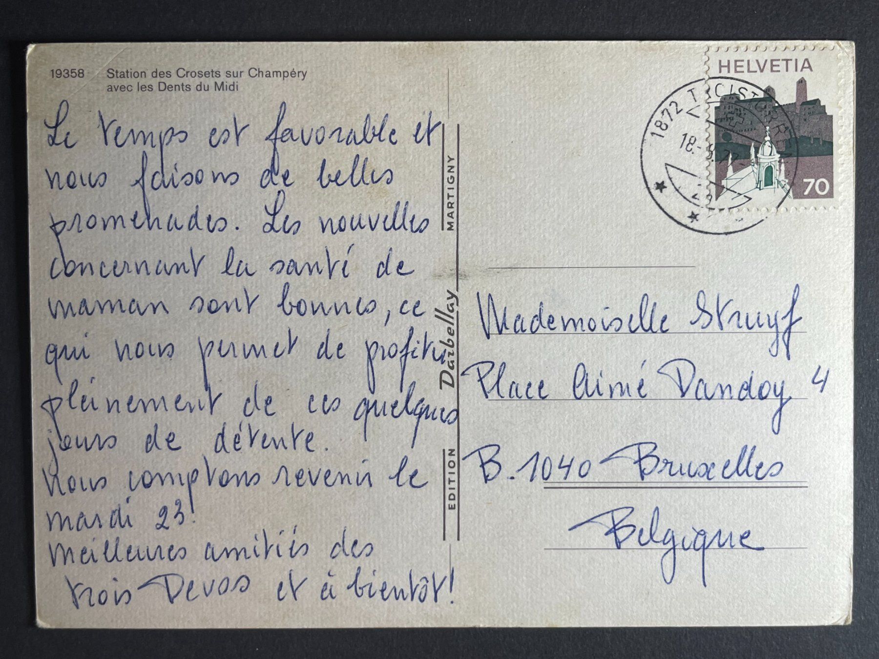 Ansichtskarten: Champéry - Station des Crosets – Gebraucht aus Steg VS von _vinci_ 1