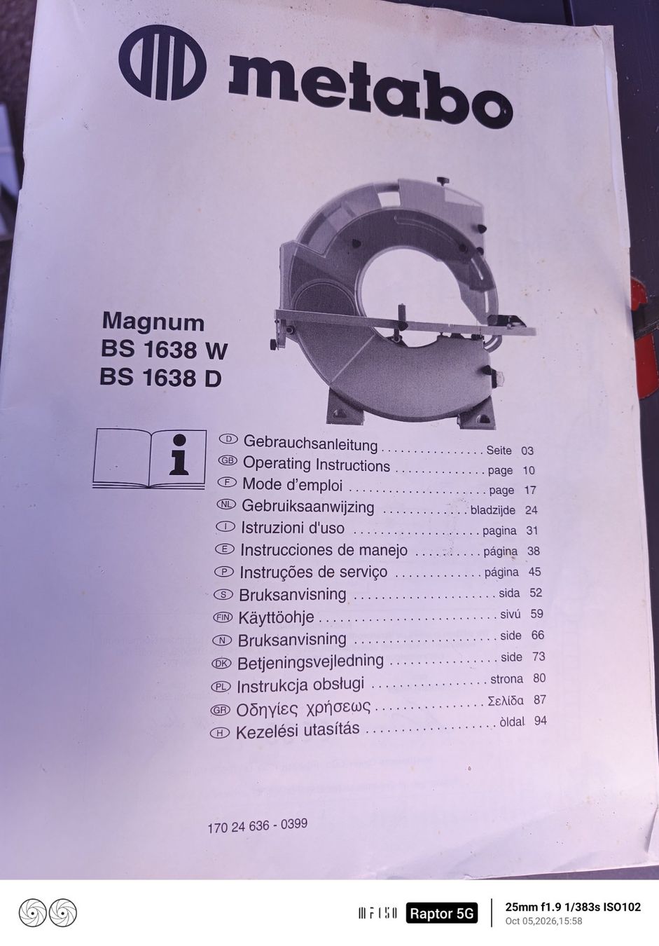 Metabo Scies: Bandsäge Metabo BS 1638 – D'occasion à Ringgenberg BE par schneegeiss 4
