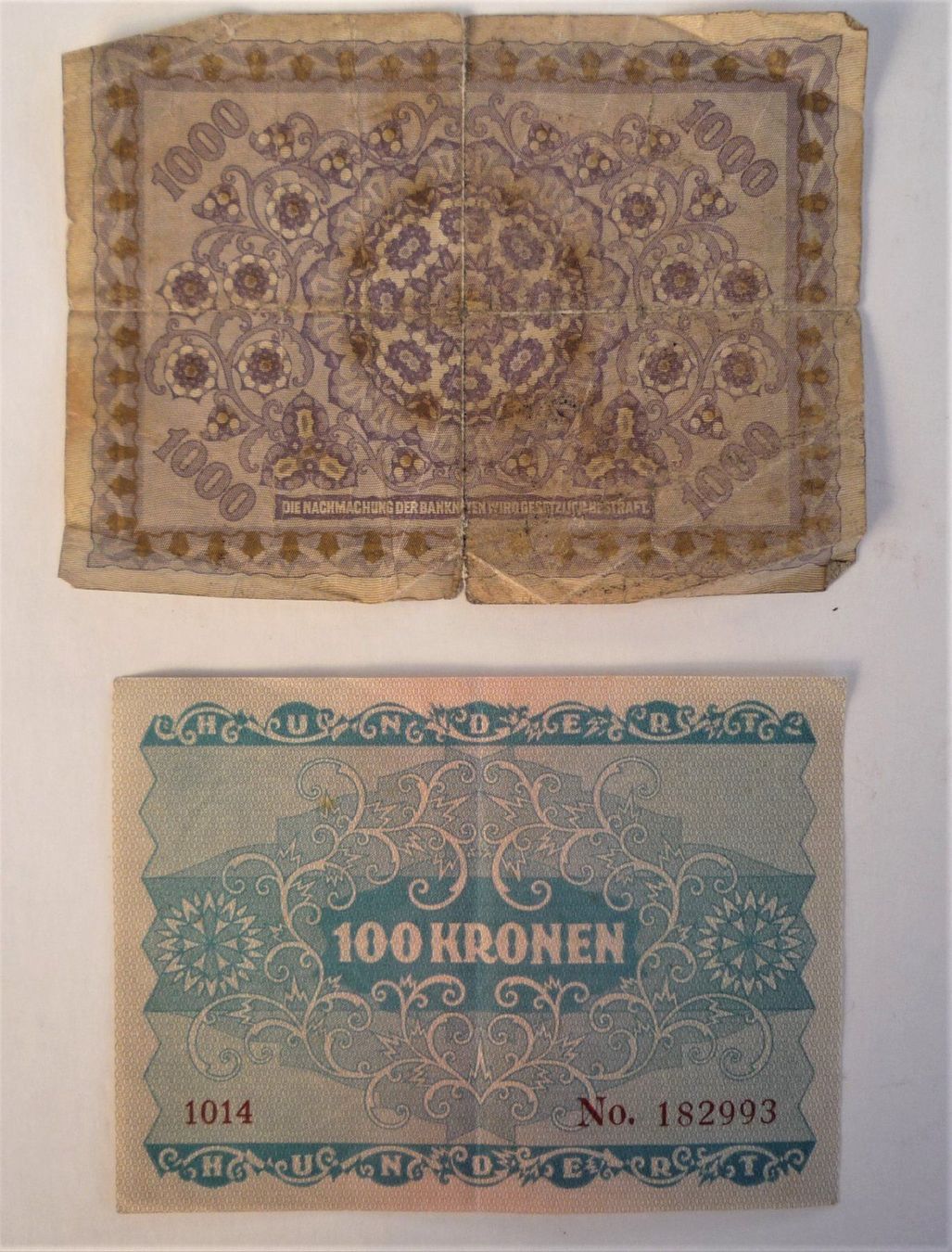 Banconote: 100 + 1000 Kronen Banknoten – Usato da Rafz venduto da Sonnenblume305 1