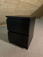 IKEA MALM Nachttisch schwarzbraun  2 Schubladen