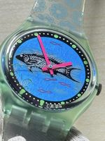 Swatch Swiss Uhr Damen Fisch Motiv transparent 