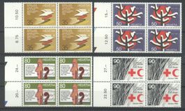 1986, Sonderpostmarken II, Viererblöcke **