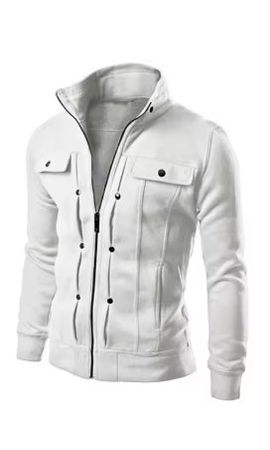 NEUE coole, weisse Herren Jacke Gr. M / L - 226412
