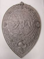 Dekorativer Wand-Schild, Metallguss, Top Zustand!