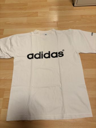 Weisses Adidas T-Shirt Grösse S Vintage 90er Jahre Retro