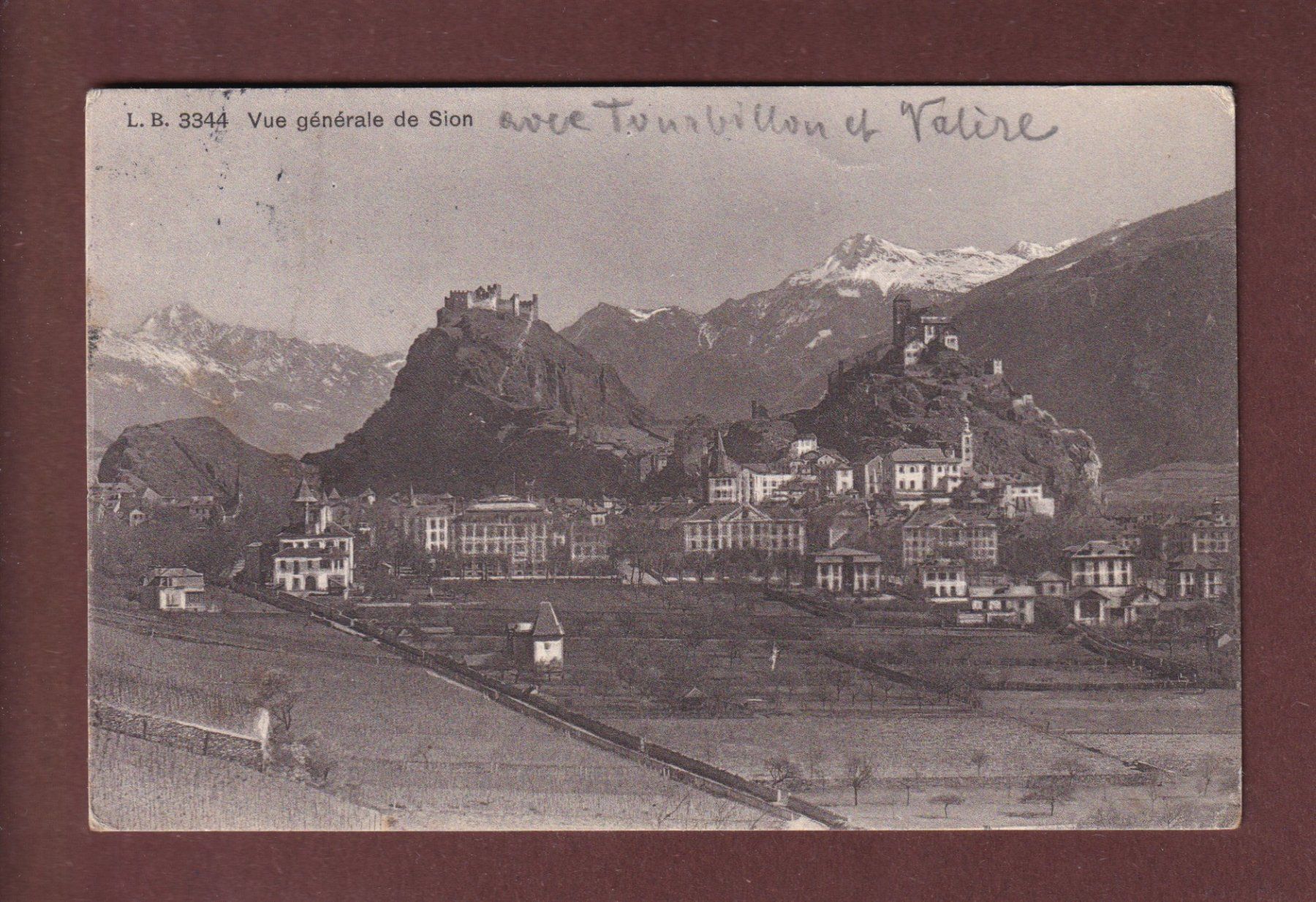 Cartoline postali: SION - Valère - Tourbillon - 1914 – Usato da Pully venduto da nicecards-shop