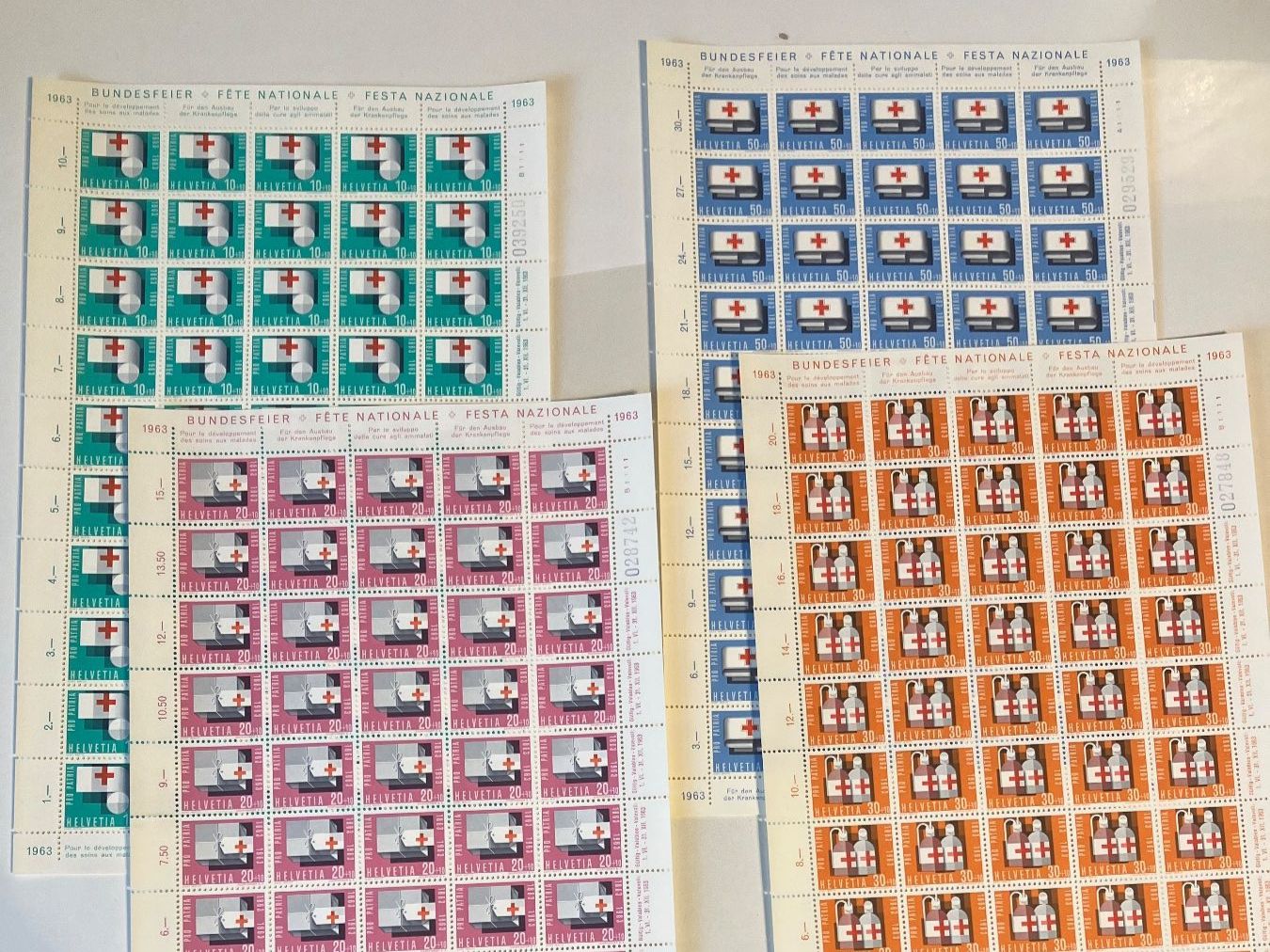 Tutti i francobolli: 4 Bogen Pro Partia 1963 tadellos postfrisch ** – Usato da Baar venduto da Ramona10