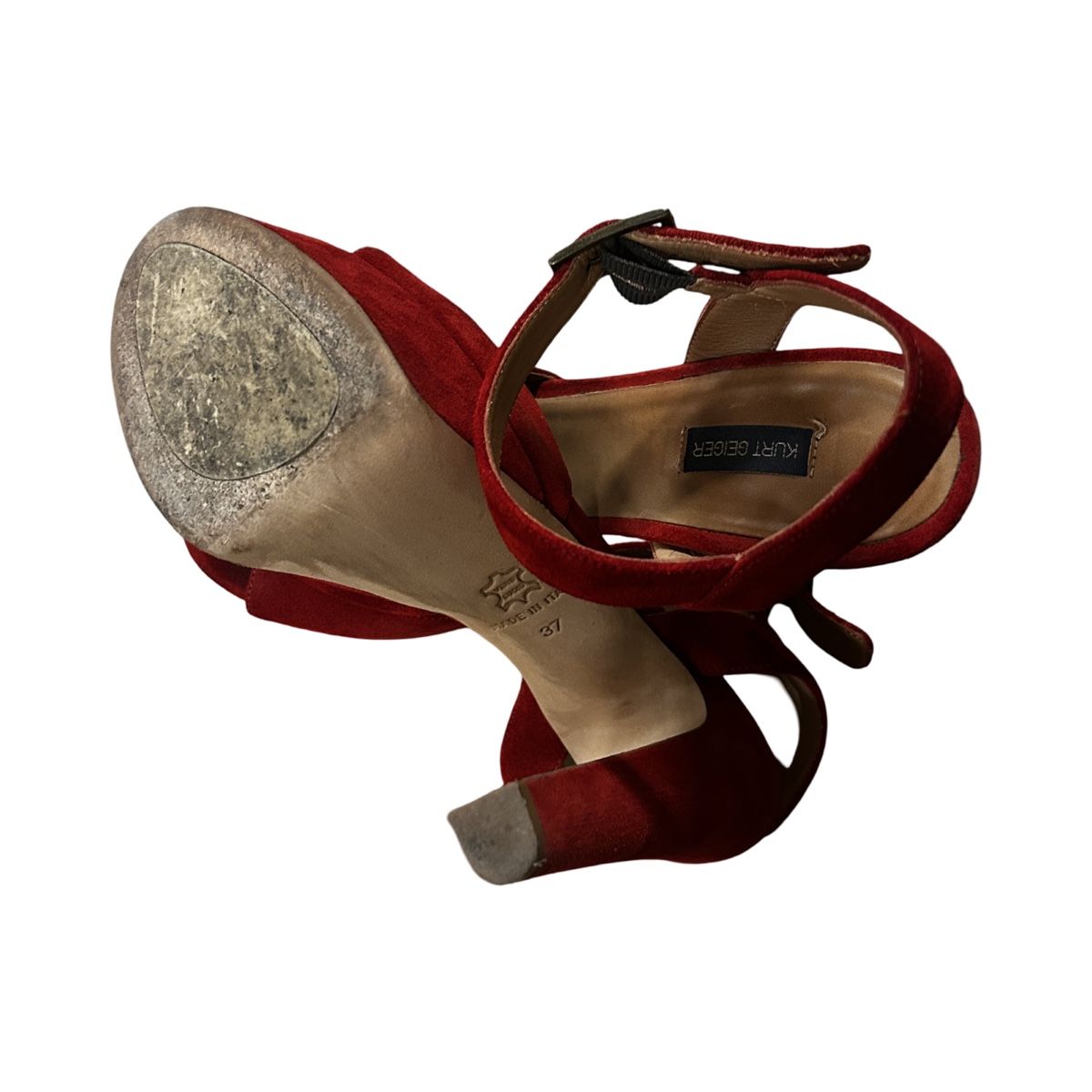 Kurt Geiger Scarpe da donna: Kurt Geiger Red Suede Platform Heels, Size 37, Summer – Usato da Bursinel venduto da rud_9mxh 3