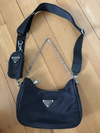 Prada Handtasche schwarz mit Clutch sehr guter Zustand