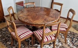 Table louis philippe Napoléon III et 6 chaises