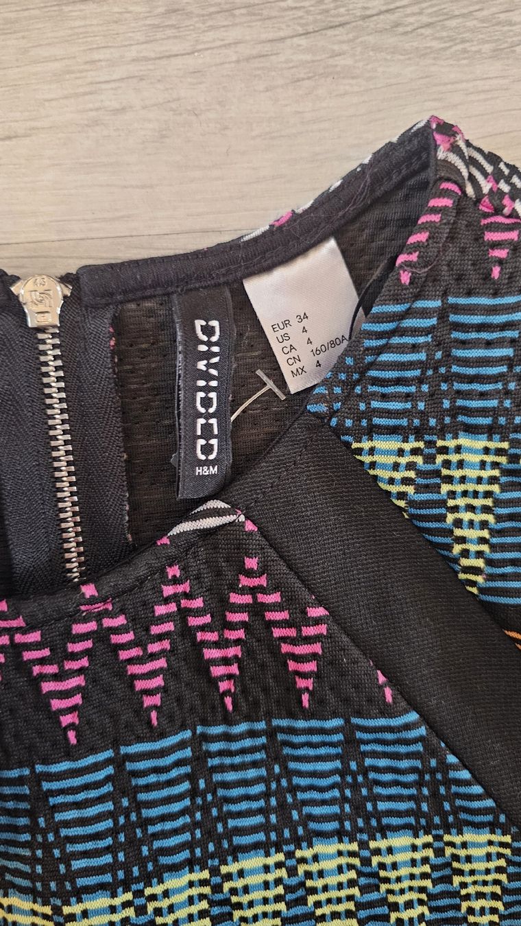 H&M Vestiti: Kleid, Gr. XS, schwarz bunt gemustert – Nuovo (secondo la descrizione) da Baden venduto da MiaNy 1