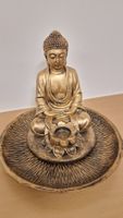 Buddha Figur mit Schale goldfarben H ca. 25 cm Dekorations-