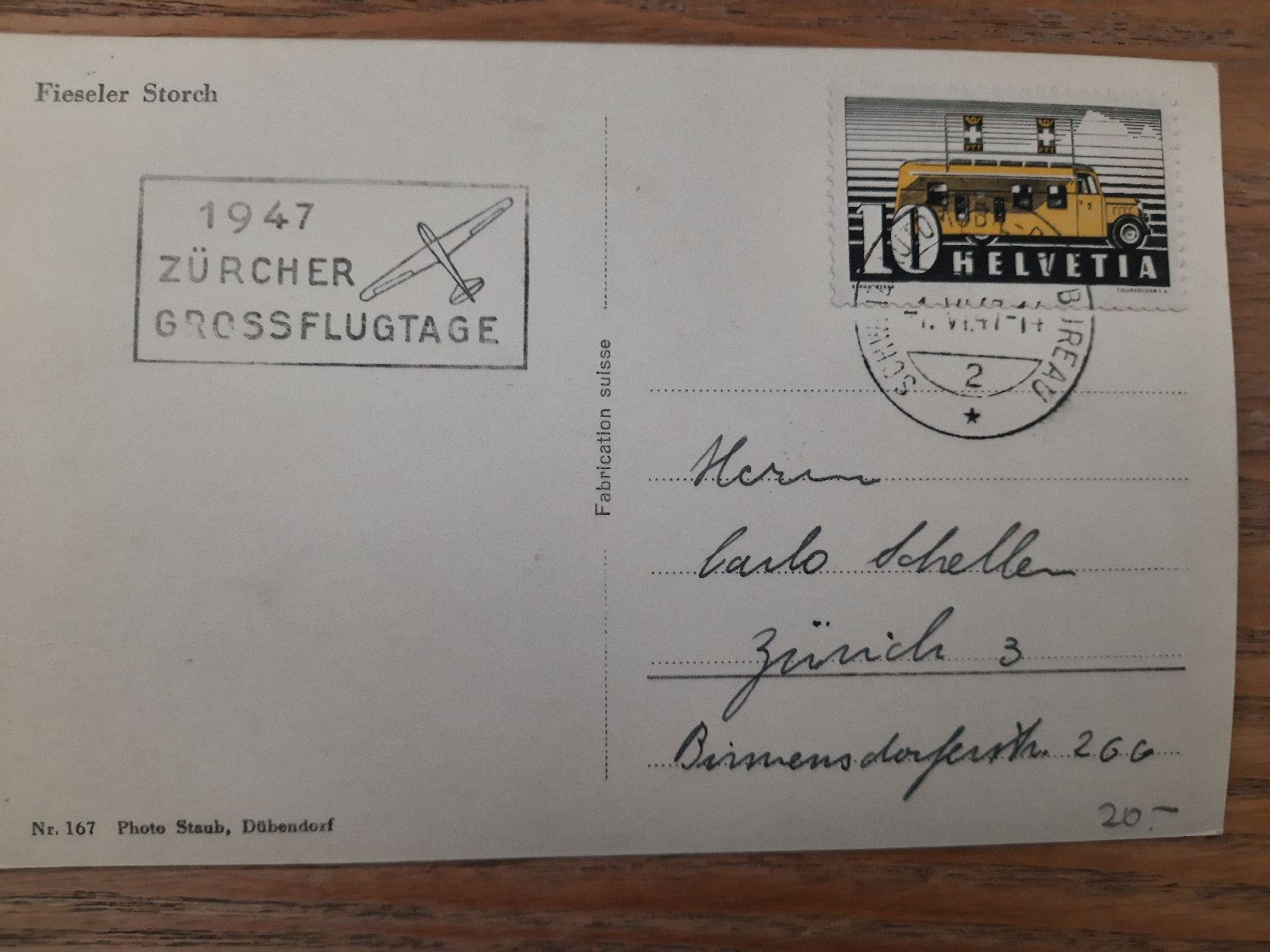 Cartoline postali: Ansichtskarte Flugzeug Fieseler Storch – Usato da Basel venduto da KTV 1