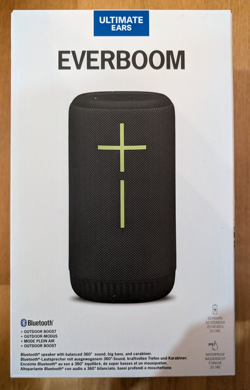Ultimate Ears Casse acustiche: Bluetooth Lautsprecher ULTIMATE EARS Everboom 4 in Schwarz – Nuovo e nell'imballaggio originale da Münsingen venduto da Scorpio_