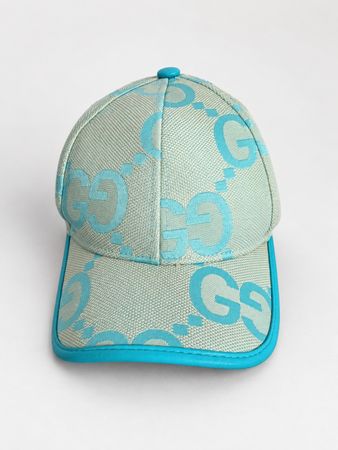 Gucci Baseball Cap Logo Muster hellblau guter Zustand