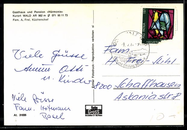 Cartoline postali: Wald /AR, Gasthaus und Pension Harmonie, – Usato da Berlin venduto da bartko-reher 1