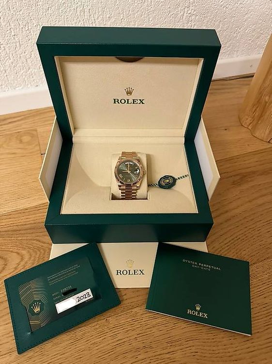 Rolex Day Date Everose Gold/ Grün 7