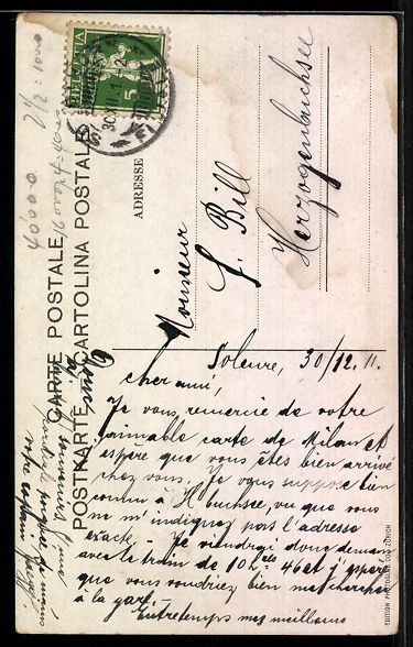 Cartoline postali: AK Solothurn, Alte Stadtmauer mit Zeitglockenturm – Usato da Berlin venduto da bartko-reher 1