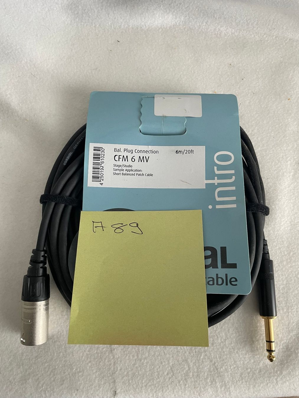 Kabel: CORDIAL CFM 6 MV - Studiokabel, 6m, Jack sym.-XLRm   A89 – Neu und originalverpackt aus Schötz von amore14 1