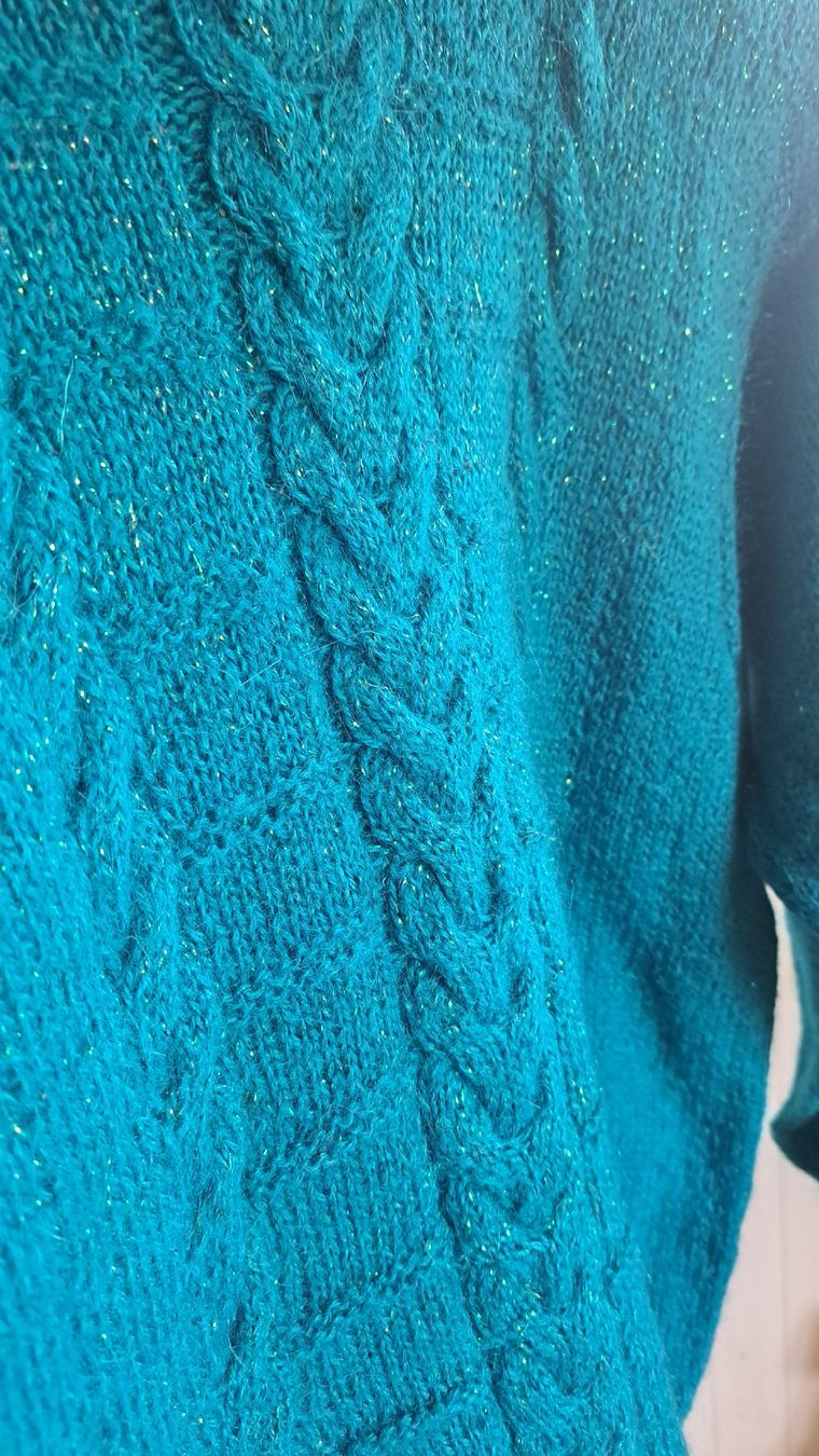 Maglioni & Felpe: 90s 80s Vintage Pulli Zopfstrickmusterpullover M 38 40 Lurex – Usato da Mollis venduto da Fauchi99 8