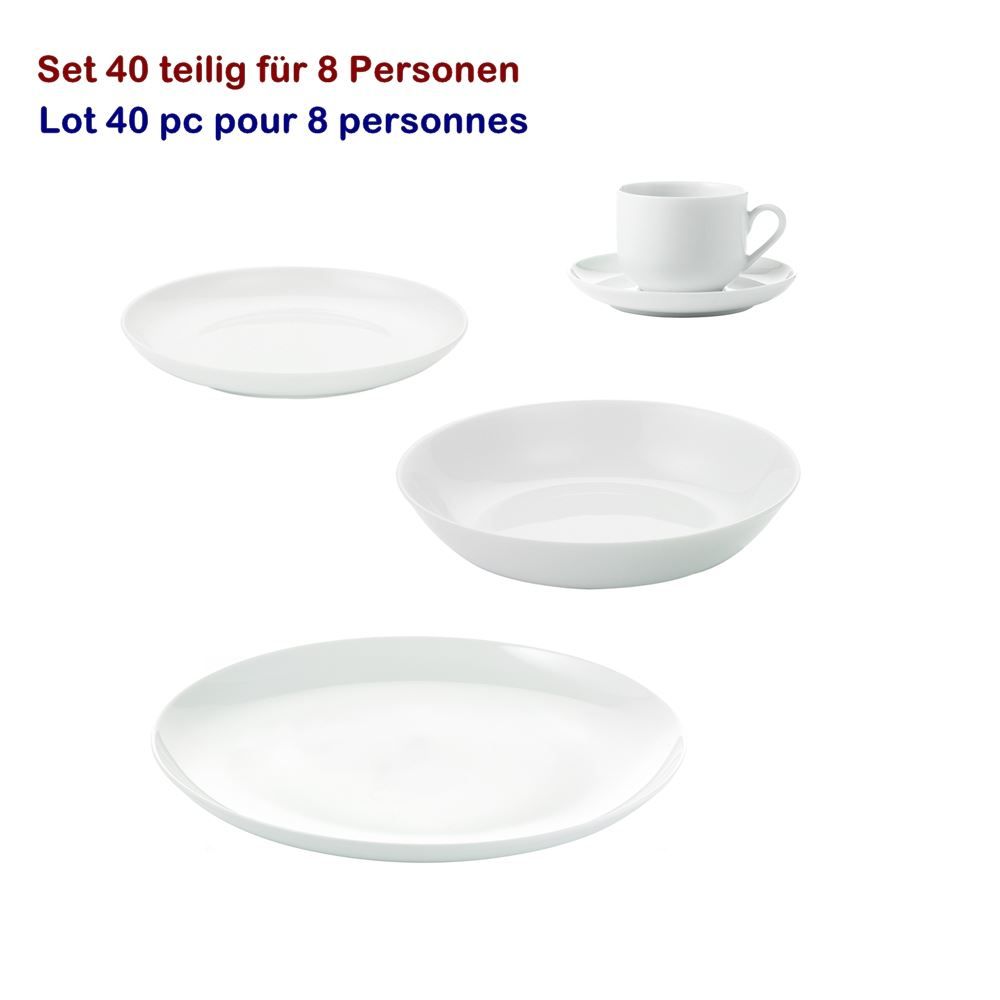 Set di piatti: Geschirrset 40 tlg "atelier super white" – Nuovo e nell'imballaggio originale da Wettingen venduto da kochshop 1