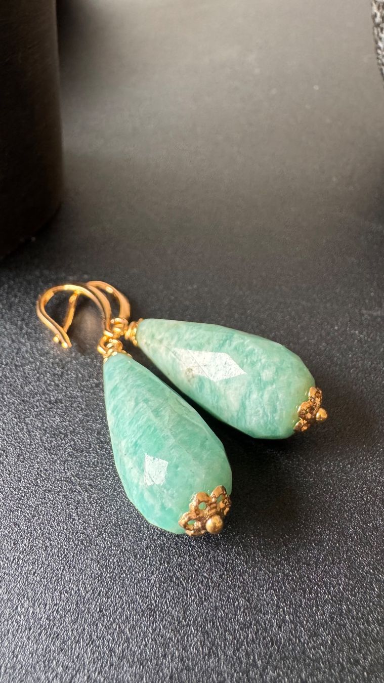 Orecchini pendenti & Orecchini a lobo: Wow: Ohrhänger aus Amazonit vergoldet – Nuovo e nell'imballaggio originale da Rombach venduto da Ivreajewels 4