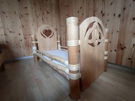 Kinderbett 70x140 cm Massivholz Natur