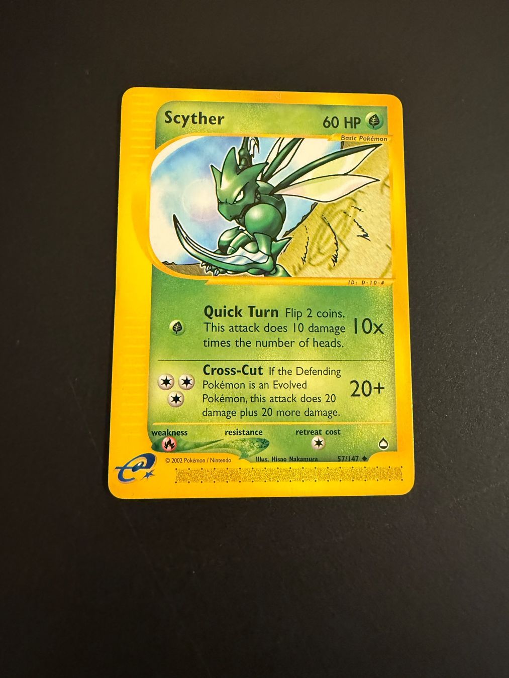 Pokémon Carte collezionabili: Scyther Aquapolis 57/147 – Usato da Zürich venduto da pokemon_cards