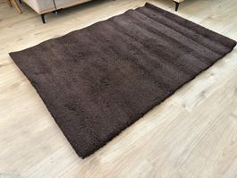 Kurzflor Teppich 133x195 cm Dunkelbraun Ikea ADUM/STOENSE