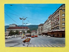 AK Biel- Bienne, Bahnhofplatz, Stadtbusse