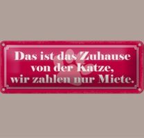 🐱 WIR ZAHLEN NUR MIETE Katzen Blechschild 🎀 27x10cm OVP 🔥